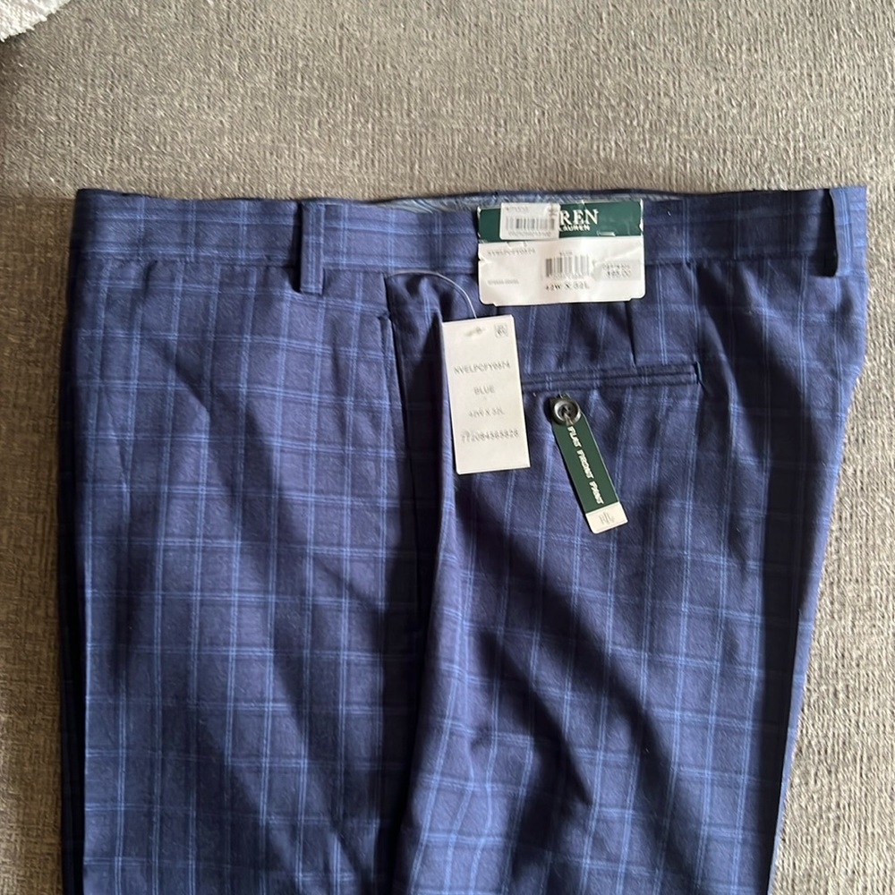 Lauren Ralph Lauren blue plaid dress slacks.